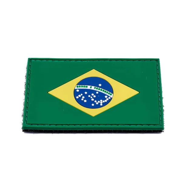 Eeman Tech Brazil Flag PVC Patch avec Hook et Loop Fastener