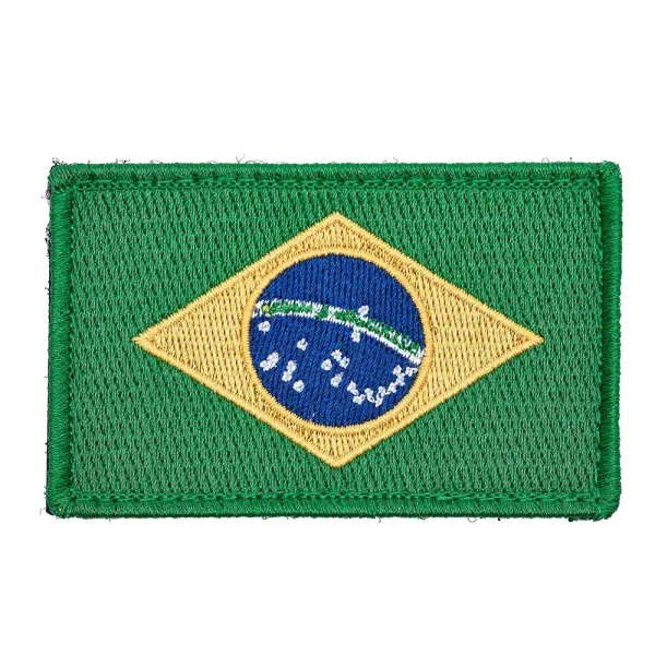 Eeman Tech Brazil Flag Embroidery Patch avec Fastener Hook et Loop