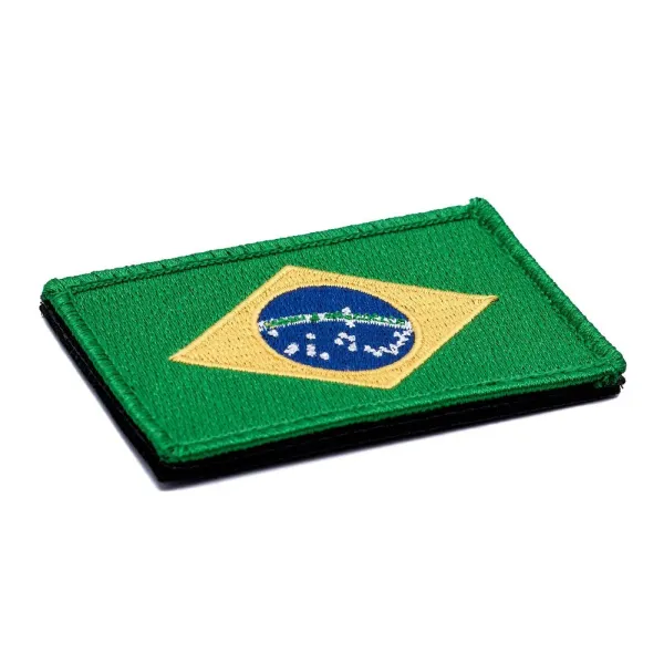 Eeman Tech Brazil Flag Embroidery Patch avec Fastener Hook et Loop