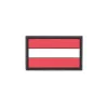 Austrian Flag PVC Patch 3x5cm with Hook and Loop Fastener