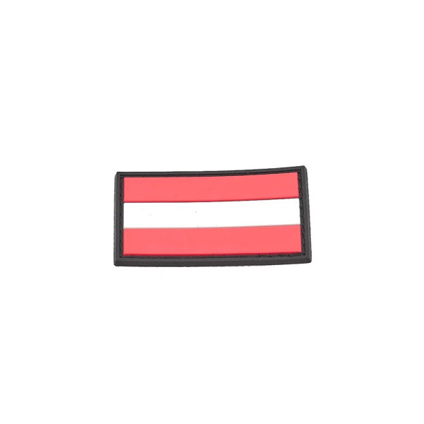 Austrian Flag PVC Patch 3x5cm with Hook and Loop Fastener  Chez DEVILLE ARMORY. Votre armurerie en ligne.