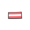 Austrian Flag PVC Patch 3x5cm with Hook and Loop Fastener  Chez DEVILLE ARMORY. Votre armurerie en ligne.