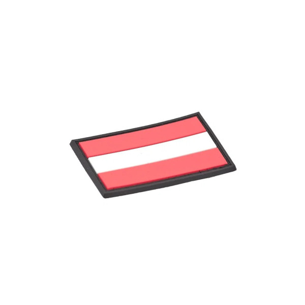 Austrian Flag PVC Patch 3x5cm with Hook and Loop Fastener  Chez DEVILLE ARMORY. Votre armurerie en ligne.