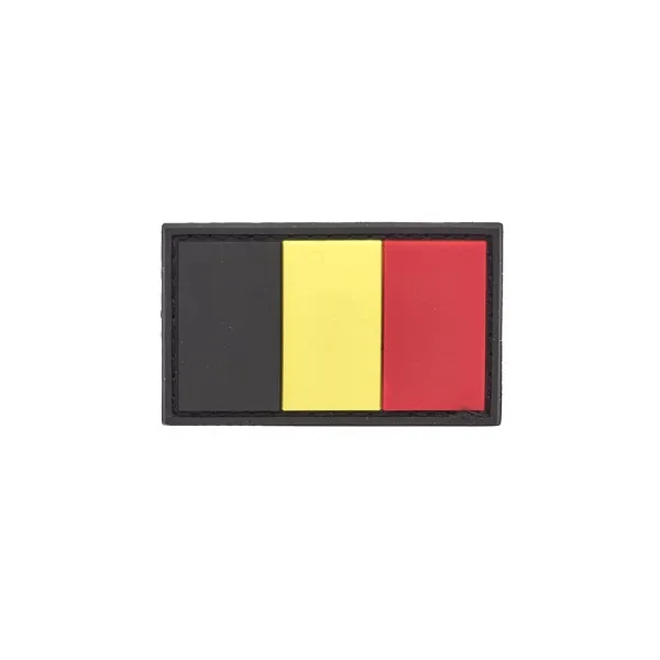 Belgium Flag PVC Patch 3x5cm avec Hook et Loop Fastener