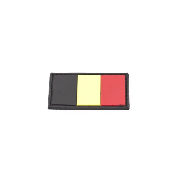Belgium Flag PVC Patch 3x5cm avec Hook et Loop Fastener