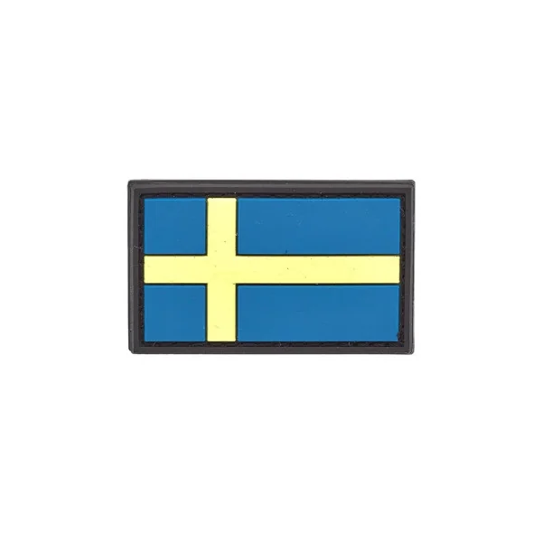 Swedish Flag PVC Patch 3x5cm avec Hook et Loop Fastener