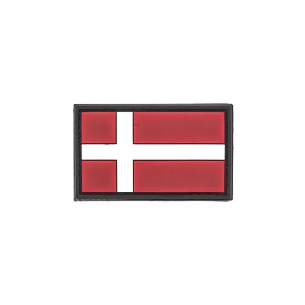 Danish Flag PVC Patch 3x5cm avec Hook et Loop Fastener
