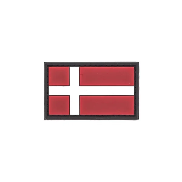 Danish Flag PVC Patch 3x5cm avec Hook et Loop Fastener