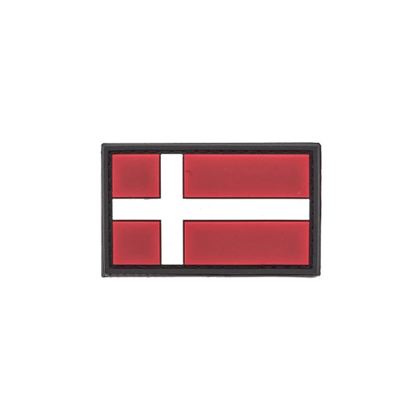 Danish Flag PVC Patch 3x5cm with Hook and Loop Fastener  Chez DEVILLE ARMORY. Votre armurerie en ligne.