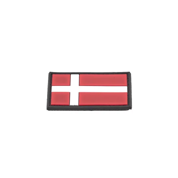 Danish Flag PVC Patch 3x5cm avec Hook et Loop Fastener
