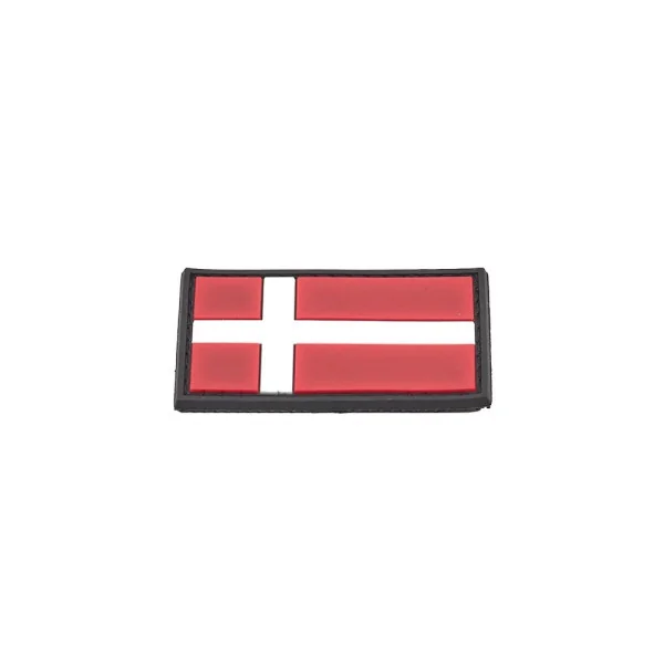 Danish Flag PVC Patch 3x5cm avec Hook et Loop Fastener