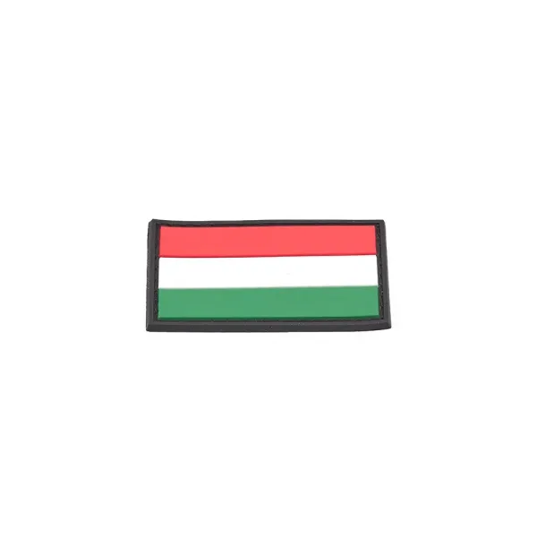 Hungarian Flag PVC Patch 3x5cm with Hook and Loop Fastener