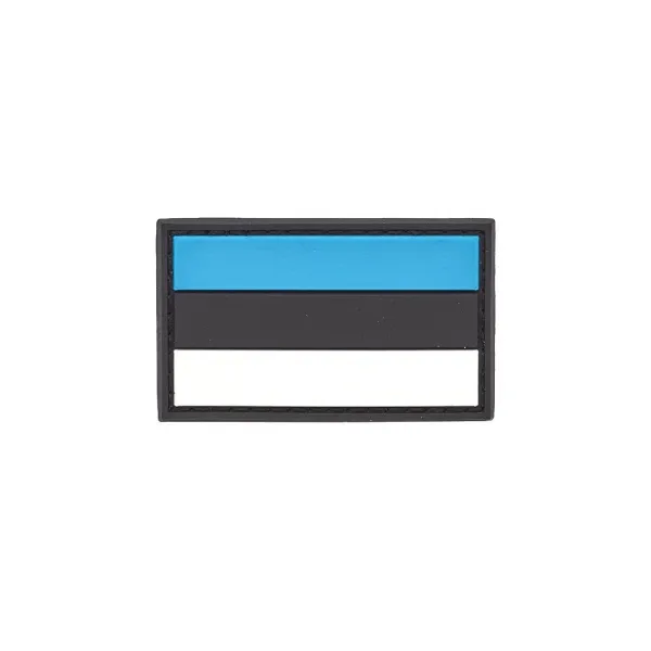 Estonian Flag PVC Patch 3x5cm with Hook and Loop Fastener