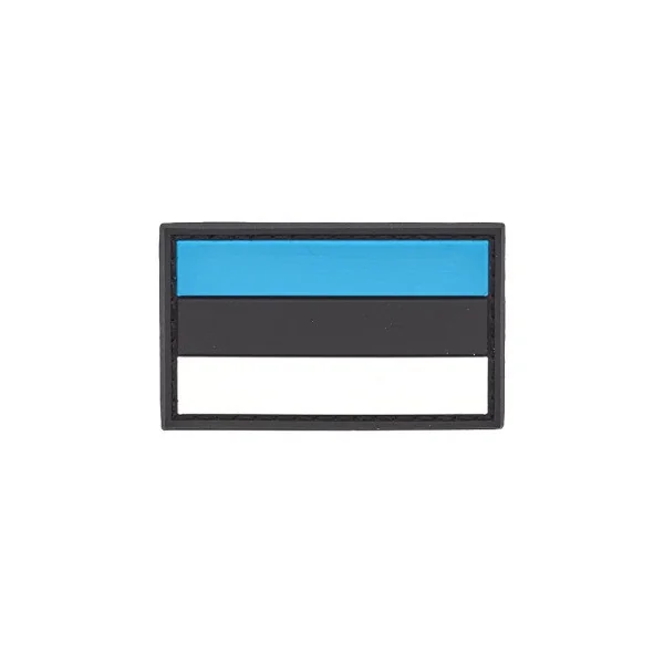 Estonian Flag PVC Patch 3x5cm with Hook and Loop Fastener