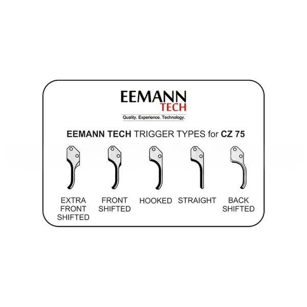 Eemann Tech SA Détente pour CZ 75, Straight Argent, Type: Serrated