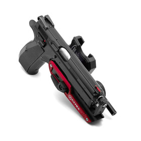 CR Speed ??Ultra Holster, ROUGE, Version main : Main gauche, Modèle de pistolet : CZ 75 SP-01 Shadow  Chez DEVILLE ARMORY. Votre