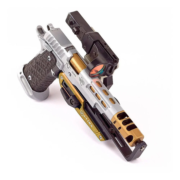 CR Speed ??Ultra Holster, ROUGE, Version main : Main droite, Modèle pistolet : 2011 - Ouvert  Chez DEVILLE ARMORY. Votre armurer