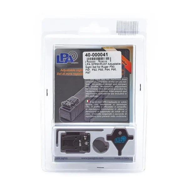 LPA SPR91RU07 Adjustable Sight Set pour Ruger P90, P91, P92,
