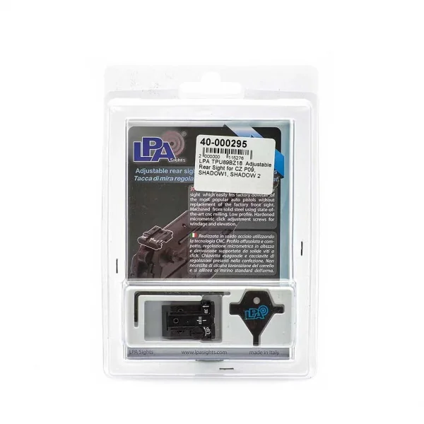 LPA TPU89BZ18 Adjustable Hausse pour CZ P09, SHADOW1, SHADOW 2
