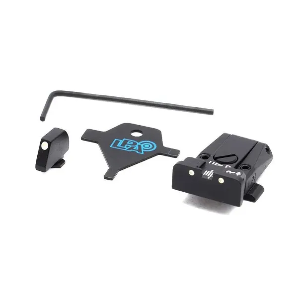 LPA SPR36GL30 Adjustable Sight Set pour GLOCK avec Blanc Dots