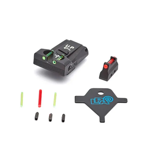 LPA TTF98BE Sight Set pour Beretta 92, 96, 98, M9A1 avec Fiber Optic