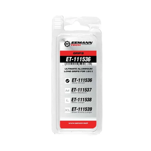 Grips Longs Aluminium Eemann Tech 1911 Noir Taille S