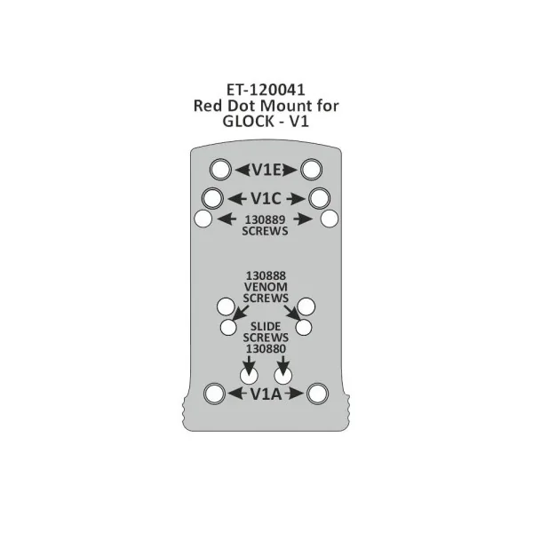 Eemann Tech Aluminium Montage point rouge pour Glock, Type: V1