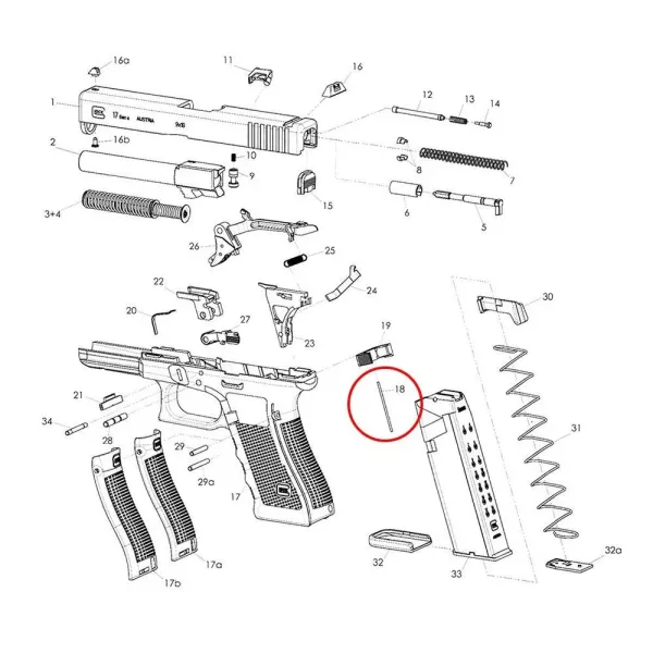 Eemann Tech Magazine Catch Ressort pour GLOCK