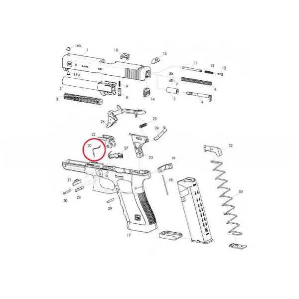 Eemann Tech Verrou de culasse Ressort pour GLOCK 19