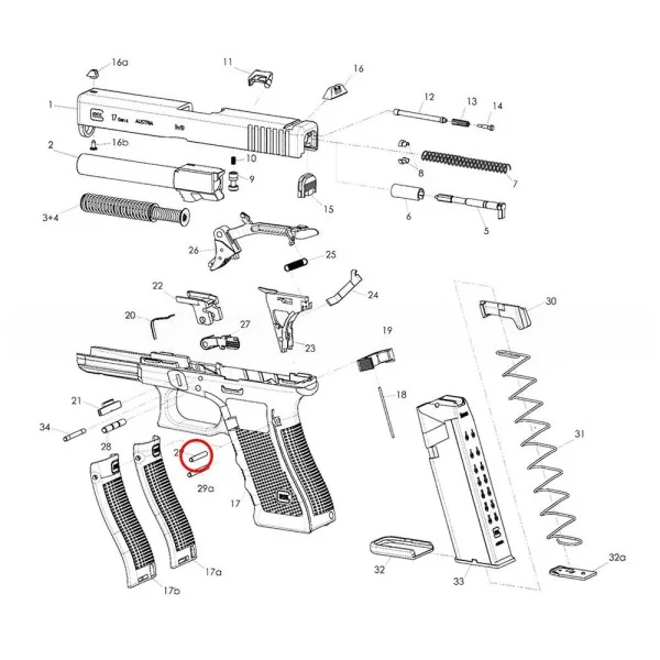 Eemann Tech Détente Housing Pin pour GLOCK