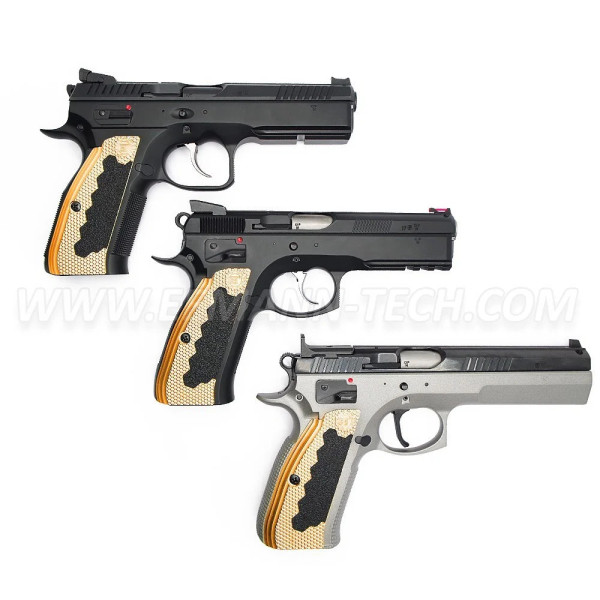 Plaquettes LAITON pour CZ 75, CZ 75 TS, CZ SHADOW 2, Epaisseur: L  Chez DEVILLE ARMORY. Votre armurerie en ligne.