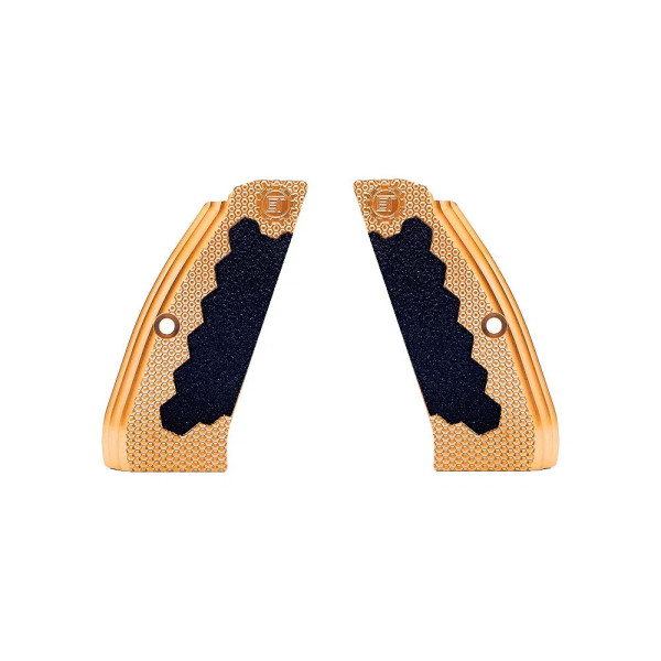 Plaquettes LAITON pour CZ 75, CZ 75 TS, CZ SHADOW 2, Epaisseur: XL  Chez DEVILLE ARMORY. Votre armurerie en ligne.