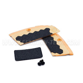 Plaquette LAITON pour CZ 75, CZ 75 TS, CZ SHADOW 2, Epaisseur: S  Chez DEVILLE ARMORY. Votre armurerie en ligne.