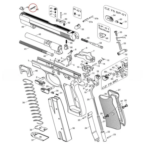 Eemann Tech Guidon Pin pour CZ