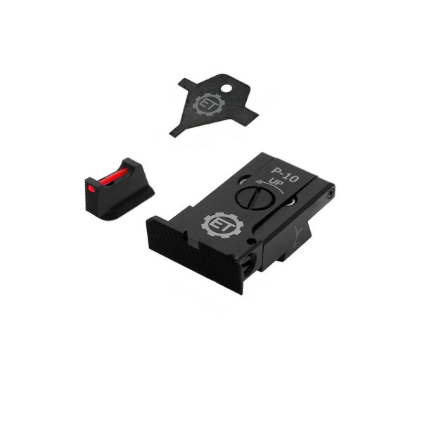 Hausse + guidon fibre pour CZ P-10 1 mm  Chez DEVILLE ARMORY. Votre armurerie en ligne.