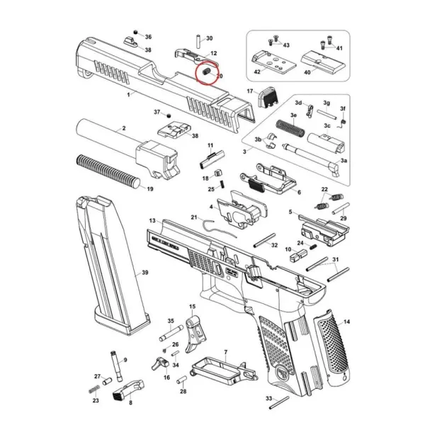 Eemann Tech Extracteur Ressort pour CZ P-07/P-09/P-10