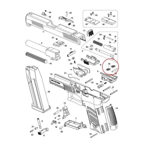 Eemann Tech Détente bar Ressort pour CZ P-10 - 2 pcs.