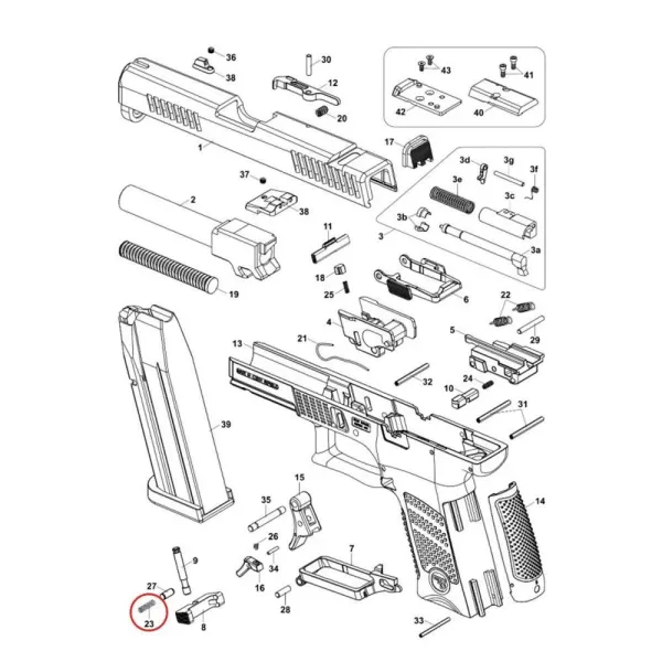 Eemann Tech Magazine Catch Ressort pour CZ P-10