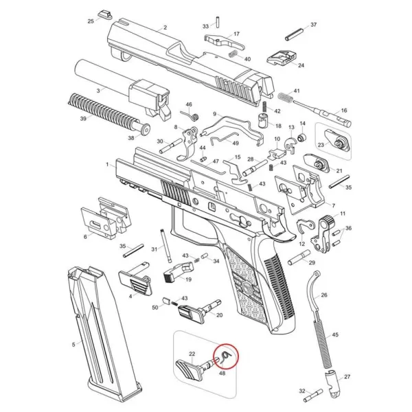 Eemann Tech Marteau Decocking Lever Ressort pour CZ P-07/P-09