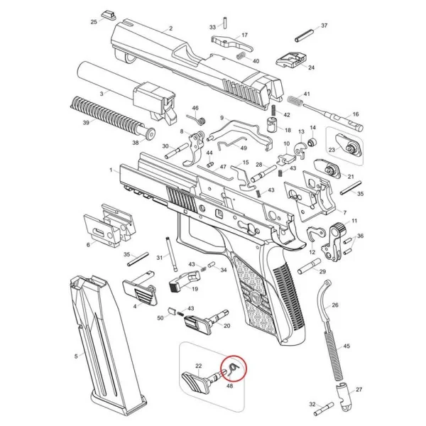 Eemann Tech Marteau Decocking Lever Ressort pour CZ P-07/P-09