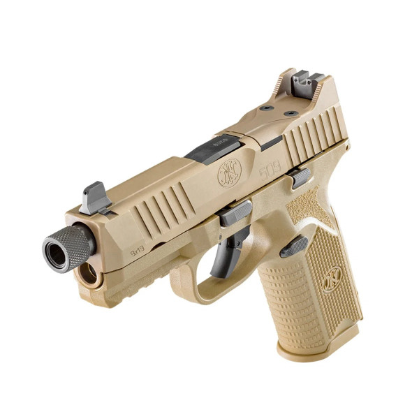 Pistolet FN HERSTAL 509 TACTICAL 9X19MM FDE  Chez DEVILLE ARMORY. Votre armurerie en ligne.