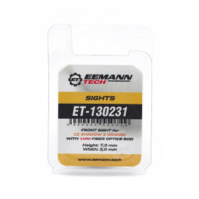 Viseur Eemann Tech pour CZ SHADOW 2 ORANGE, à carreaux, avec tige en fibre optique de 1 mm, hauteur : 7,0 mm, largeur : 3,0 mm  