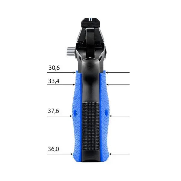 Eemann Tech 3D Serrated Plastic Grips for CZ Shadow 1/2, Color: Blue  Chez DEVILLE ARMORY. Votre armurerie en ligne.