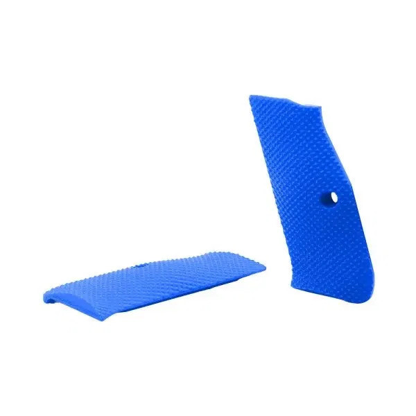 Eemann Tech 3D Serrated Plastic Grips for CZ Shadow 1/2, Color: Blue  Chez DEVILLE ARMORY. Votre armurerie en ligne.