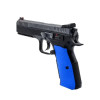 Eemann Tech 3D Serrated Plastic Grips for CZ Shadow 1/2, Color: Blue  Chez DEVILLE ARMORY. Votre armurerie en ligne.