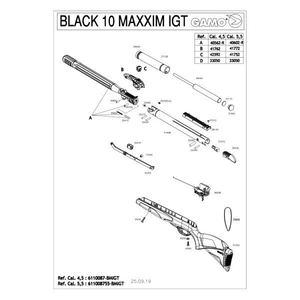 Carabine Gamo Black 10x Maxxim IGT 29 j. à répétition 10 coups en calibre 4.5 mm + lunette 3-9 x 40 WR