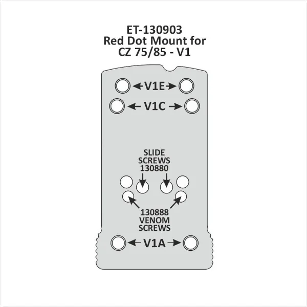 Eemann Tech Montage Point Rouge Aluminium pour CZ 75/85
