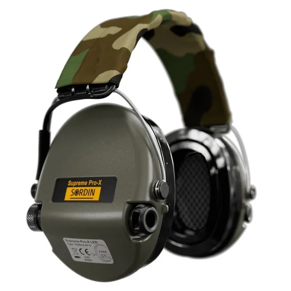 Sordin Supreme Pro-X LED Headband GEL - Green/Camo