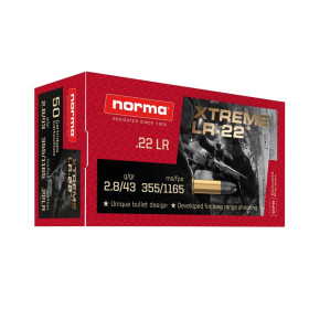 NORMA 22LR 2.8G/43GR EXTREME LR-22 50PC BTE 5  Chez DEVILLE ARMORY. Votre armurerie en ligne.