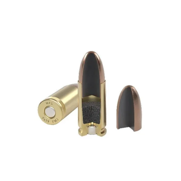 1000 Cartouches MFS 9x19 FMJ 124gr